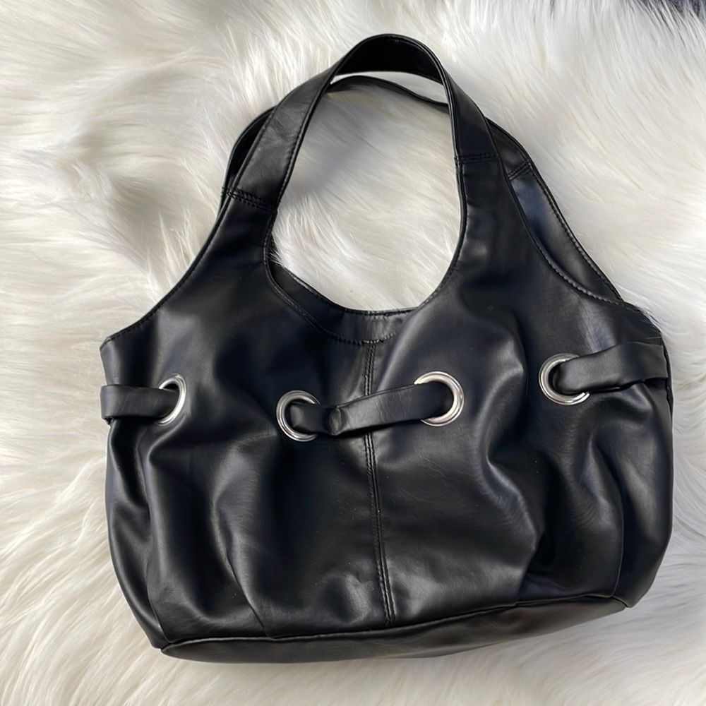 Y2K black leather purse